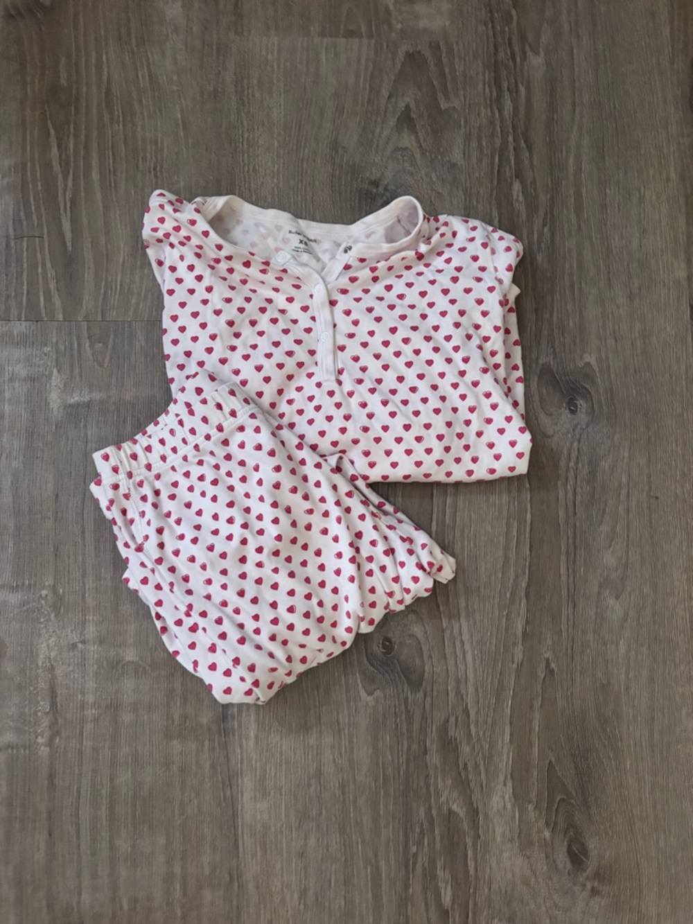 adult Roller Rabbit White Pajama Set with Red Heart Print RUNS SMALL